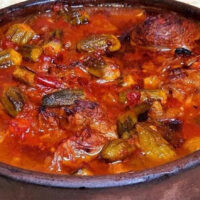 ك طاجن بامية باللحمة الضانى